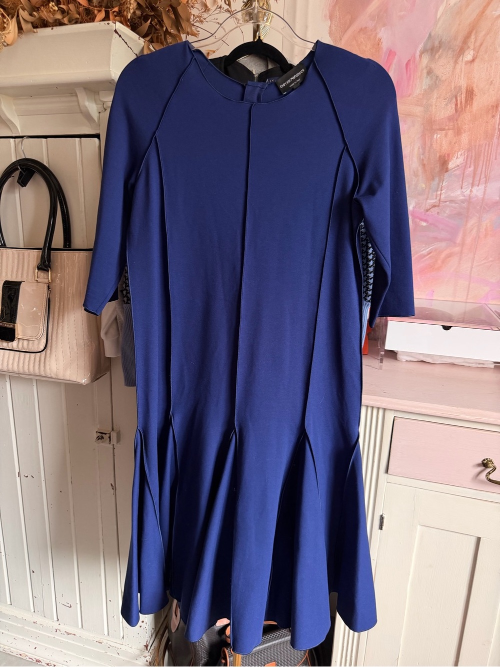 Elegant Navy Blue A-Line Women's Dress